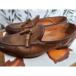 Santoni Dress Shoes Brown Mens Size 9 Leather Made in Italy